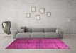 Machine Washable Abstract Pink Modern Rug in a Living Room, wshabs5588pnk