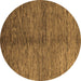 Round Abstract Brown Modern Rug, abs5588brn