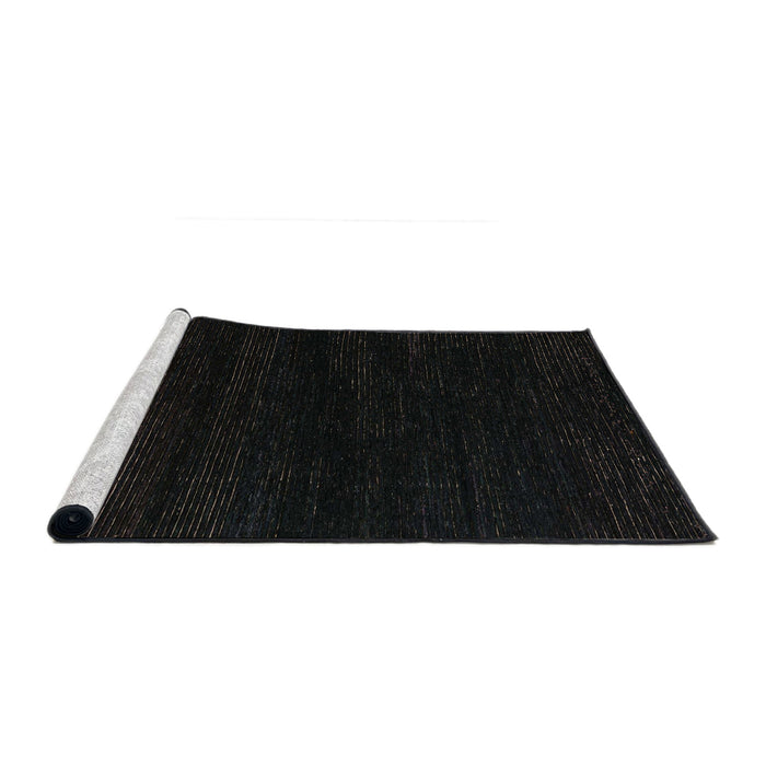 Sideview of Machine Washable Abstract Black Rug, wshabs5589