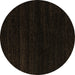 Round Abstract Brown Modern Rug, abs5589brn