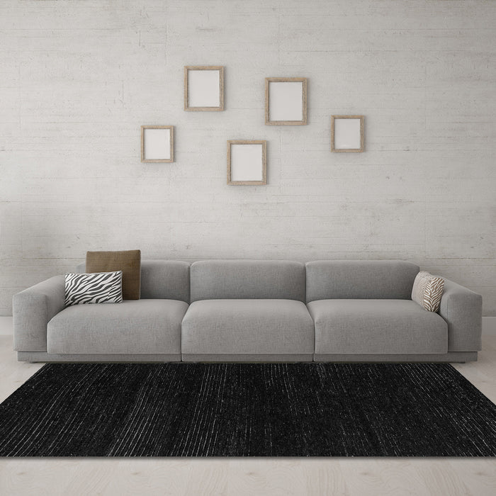 Machine Washable Abstract Gray Modern Rug in a Living Room,, wshabs5589gry
