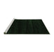 Sideview of Machine Washable Abstract Emerald Green Modern Area Rugs, wshabs5589emgrn