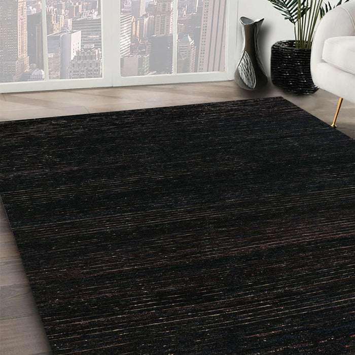 Machine Washable Abstract Black Rug in a Family Room, wshabs5589