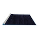 Sideview of Machine Washable Abstract Blue Modern Rug, wshabs5589blu