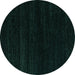 Round Abstract Turquoise Modern Rug, abs5589turq