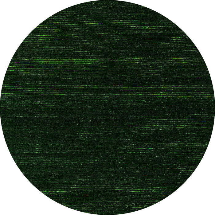 Round Machine Washable Abstract Green Modern Area Rugs, wshabs5589grn
