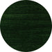 Round Machine Washable Abstract Green Modern Area Rugs, wshabs5589grn