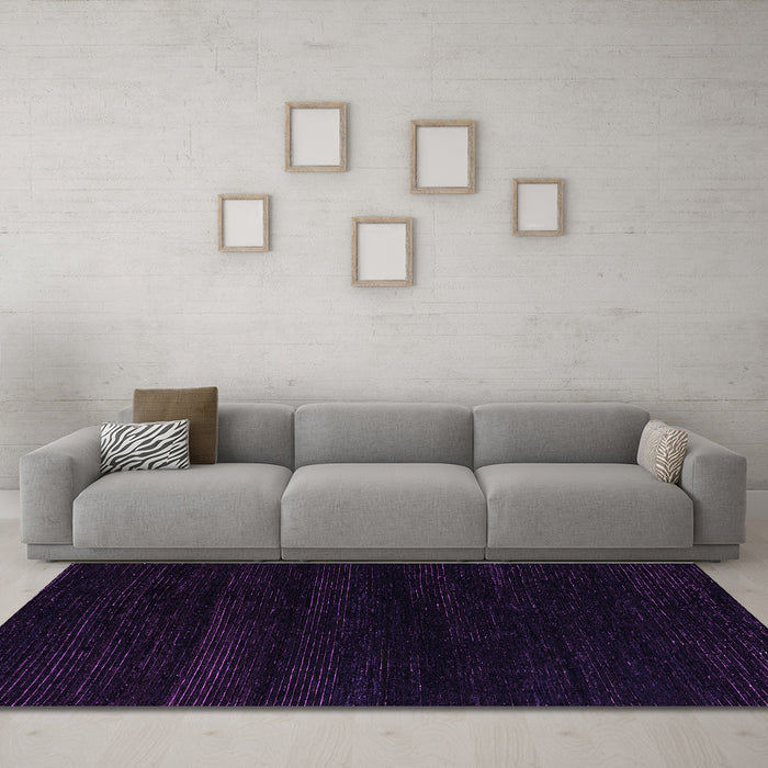 Machine Washable Abstract Purple Modern Area Rugs in a Living Room, wshabs5589pur