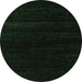 Round Abstract Emerald Green Modern Rug, abs5589emgrn