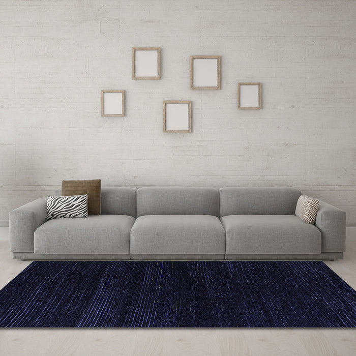 Machine Washable Abstract Blue Modern Rug in a Living Room, wshabs5589blu