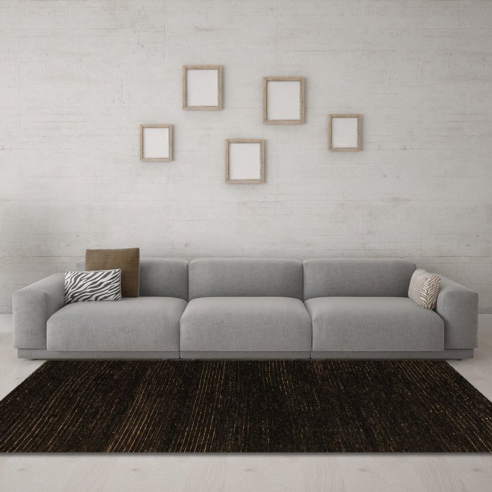 Machine Washable Abstract Brown Modern Rug in a Living Room,, wshabs5589brn
