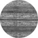 Round Abstract Gray Modern Rug, abs558gry