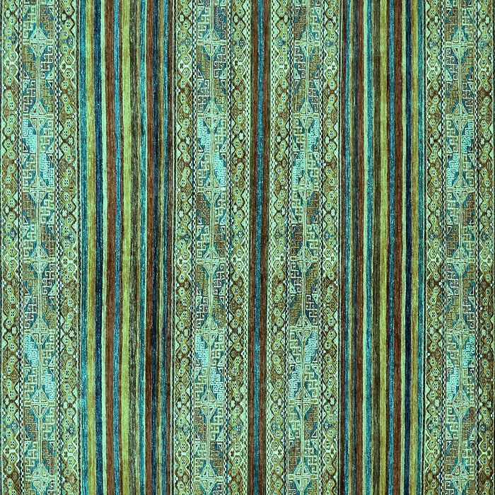 Square Machine Washable Abstract Turquoise Modern Area Rugs, wshabs558turq