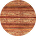 Round Abstract Orange Modern Rug, abs558org