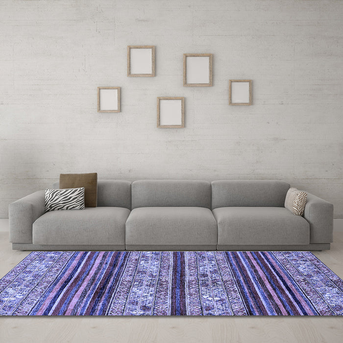 Machine Washable Abstract Blue Modern Rug in a Living Room, wshabs558blu