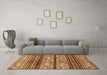 Machine Washable Abstract Brown Modern Rug in a Living Room,, wshabs558brn