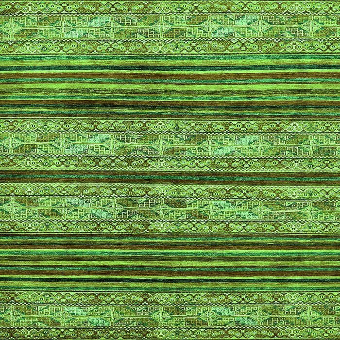 Square Machine Washable Abstract Green Modern Area Rugs, wshabs558grn