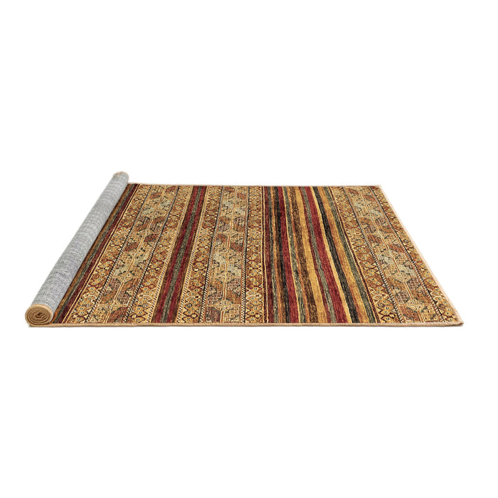 Sideview of Machine Washable Abstract Brown Modern Rug, wshabs558brn