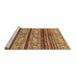 Sideview of Machine Washable Abstract Brown Modern Rug, wshabs558brn