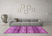 Machine Washable Abstract Purple Modern Area Rugs in a Living Room, wshabs558pur