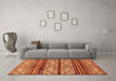 Machine Washable Abstract Orange Modern Area Rugs in a Living Room, wshabs558org