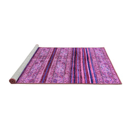 Sideview of Machine Washable Abstract Purple Modern Area Rugs, wshabs558pur