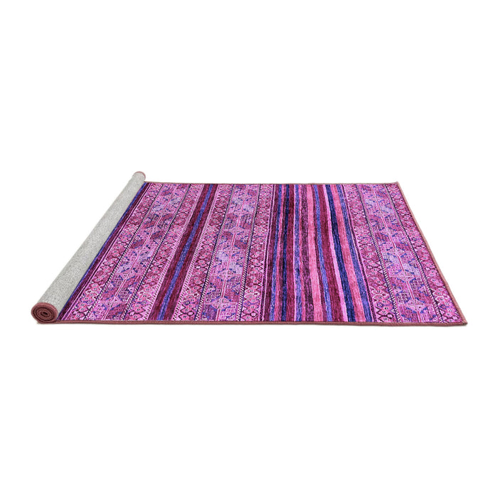 Sideview of Machine Washable Abstract Purple Modern Area Rugs, wshabs558pur