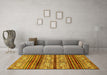 Machine Washable Abstract Yellow Modern Rug in a Living Room, wshabs558yw