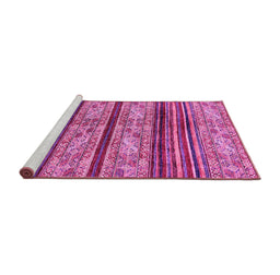 Sideview of Machine Washable Abstract Pink Modern Rug, wshabs558pnk