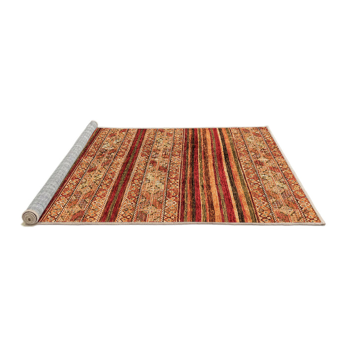 Sideview of Machine Washable Abstract Orange Modern Area Rugs, wshabs558org