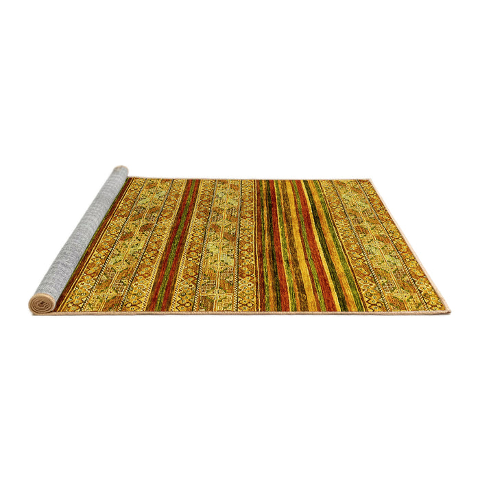 Sideview of Machine Washable Abstract Yellow Modern Rug, wshabs558yw