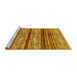 Sideview of Machine Washable Abstract Yellow Modern Rug, wshabs558yw