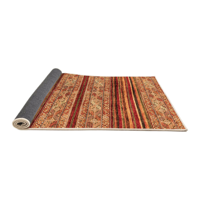 Sideview of Abstract Orange Modern Rug, abs558org