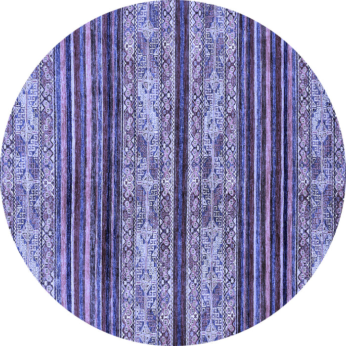 Round Machine Washable Abstract Blue Modern Rug, wshabs558blu