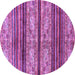 Round Machine Washable Abstract Purple Modern Area Rugs, wshabs558pur