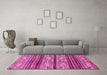 Machine Washable Abstract Pink Modern Rug in a Living Room, wshabs558pnk