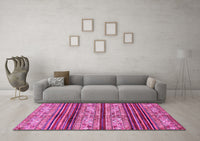 Machine Washable Abstract Pink Modern Rug, wshabs558pnk