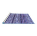 Sideview of Machine Washable Abstract Blue Modern Rug, wshabs558blu