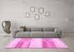 Machine Washable Solid Pink Modern Rug in a Living Room, wshabs5590pnk