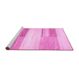 Sideview of Machine Washable Solid Pink Modern Rug, wshabs5590pnk