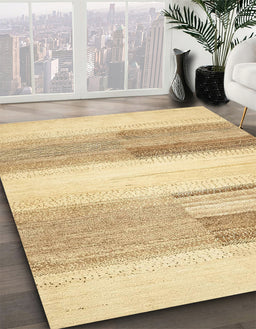 Machine Washable Abstract Gold Rug in a Family Room, wshabs5590