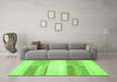 Machine Washable Solid Green Modern Area Rugs in a Living Room,, wshabs5590grn