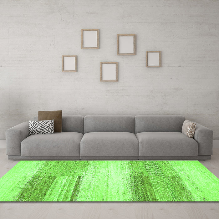Machine Washable Solid Green Modern Area Rugs in a Living Room,, wshabs5590grn