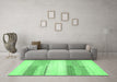 Machine Washable Solid Emerald Green Modern Area Rugs in a Living Room,, wshabs5590emgrn