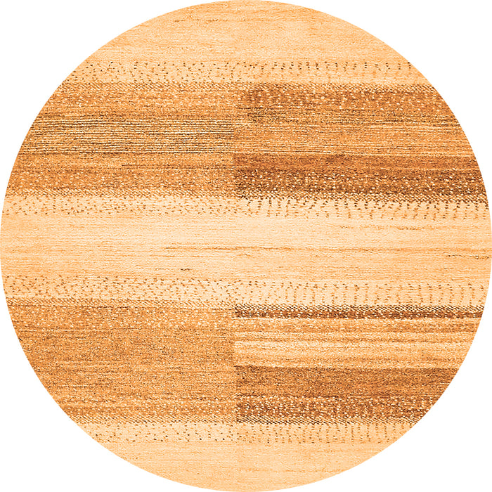 Round Solid Orange Modern Rug, abs5590org