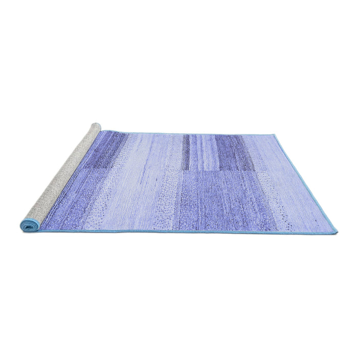 Sideview of Machine Washable Solid Blue Modern Rug, wshabs5590blu