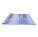 Sideview of Machine Washable Solid Blue Modern Rug, wshabs5590blu