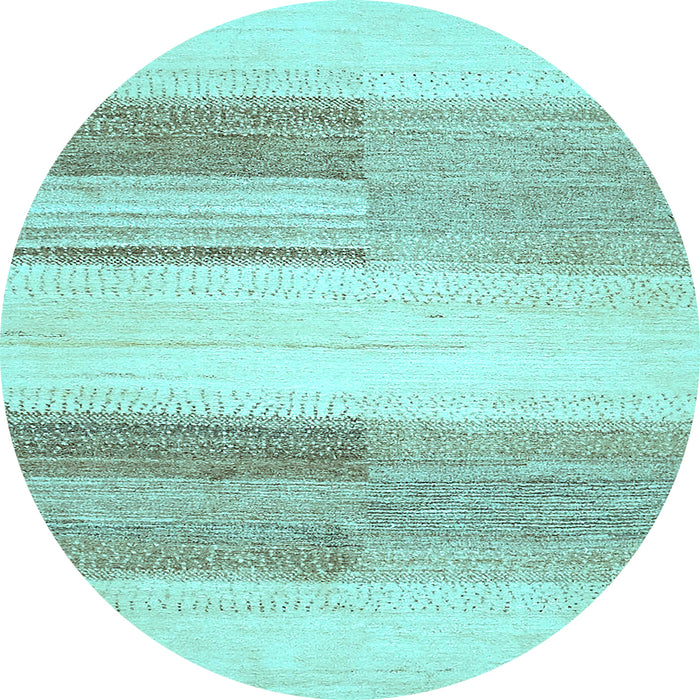 Round Machine Washable Solid Light Blue Modern Rug, wshabs5590lblu