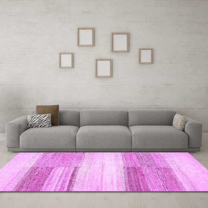 Machine Washable Solid Purple Modern Area Rugs in a Living Room, wshabs5590pur