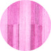 Round Solid Pink Modern Rug, abs5590pnk